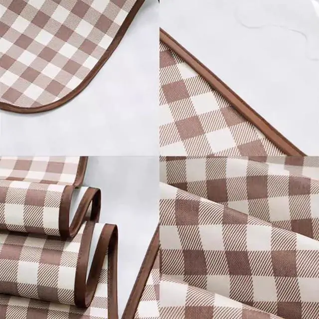 Alt view image 5 of 7 - Waterproof Picnic Blanket with Carry Strap - Foldable Sandproof Outdoor Mat for Camping, Beach, Park - 59" x 71",Coffee Grid (Single Mat)