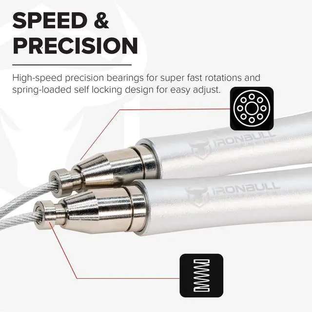 Alt view image 3 of 6 - Jump Rope for Men & Screw-Free Design with Aluminum Handles and Silicone Textured GripsPrecision Engineered for Maximum Performance -Skipping Rope for Workout Fitness, Cross Training & Home Exercises