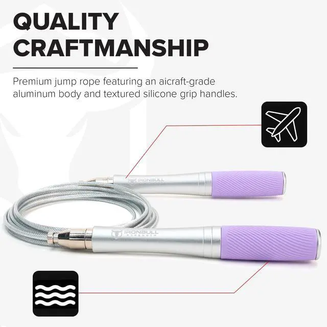 Alt view image 2 of 6 - Jump Rope for Men & Screw-Free Design with Aluminum Handles and Silicone Textured GripsPrecision Engineered for Maximum Performance -Skipping Rope for Workout Fitness, Cross Training & Home Exercises