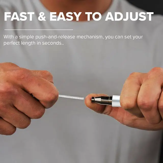 Alt view image 5 of 6 - Jump Rope for Men & Screw-Free Design with Aluminum Handles and Silicone Textured GripsPrecision Engineered for Maximum Performance -Skipping Rope for Workout Fitness, Cross Training & Home Exercises