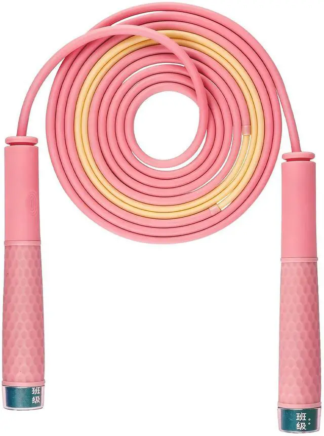 Main image of YUEDONG Dual Bearing Speed Jump Rope - Self-Locking Adjustable Length, Non-Slip Textured Grip & Fingerprint Groove for Perfect Form - Ideal for Kids & Adults (Pink, 280MM)
