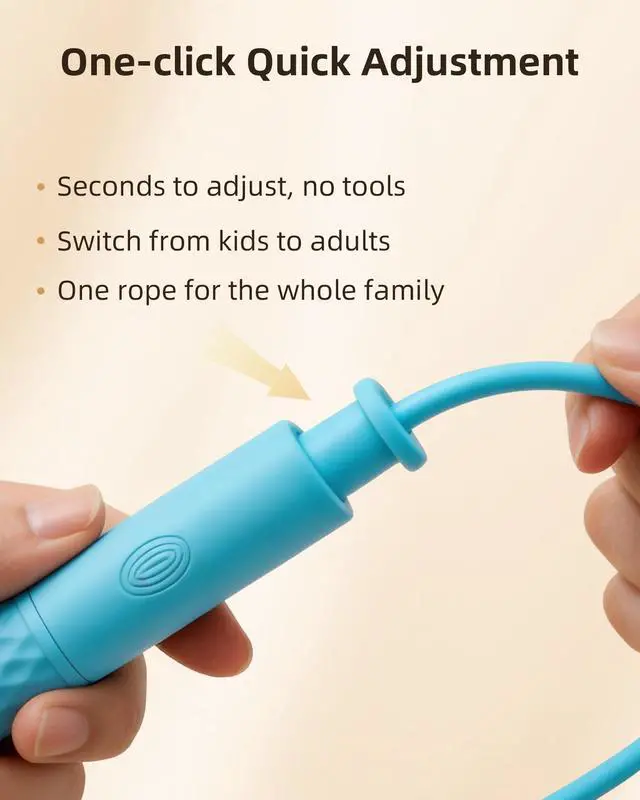 Alt view image 4 of 6 - YUEDONG Dual Bearing Speed Jump Rope - Self-Locking Adjustable Length, Non-Slip Textured Grip & Fingerprint Groove for Perfect Form - Ideal for Kids & Adults (Pink, 280MM)