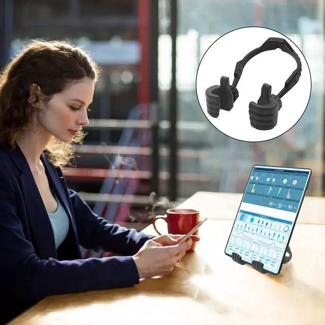 Alt view image 3 of 6 - 4 Packs Cell Phone Stand Thumb Up Lazy Phone Holder, Phone Stands for Desk, Adjustable Tablet Stand Portable Desktop OK Stands