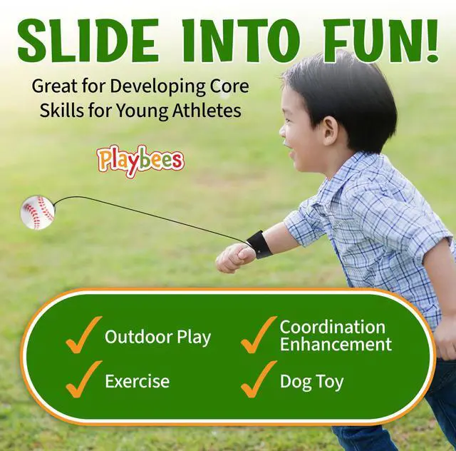 Alt view image 6 of 7 - Reactive Practice Baseballs (6 Pack) Wrist Return Training Balls for Hand-Eye Coordination Portable Kids Outdoor Activity & Skill Trainer Great Birthday Gift or Party Favor