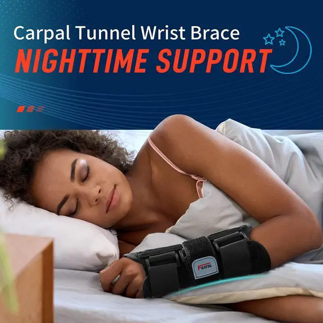 Alt view image 2 of 7 - Wrist Brace Hand Brace, Carpal Tunnel Wrist Splint Night Support for Women Men, Pain Relief Support -Tendonitis, Arthritis, Sprain, Right Hand, Small/Medium