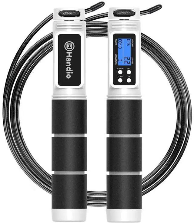 Main image of Jump Rope, Jump Rope with Counter, Workout Jumping Rope with Steel Ball Bearings, Adjustable Length Speed Skipping Rope for Men Women Kids Home Gym, Crossfit, Fitness Exercise