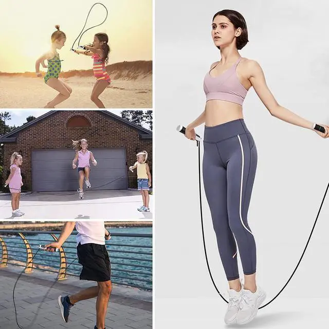 Alt view image 7 of 7 - Jump Rope, Jump Rope with Counter, Workout Jumping Rope with Steel Ball Bearings, Adjustable Length Speed Skipping Rope for Men Women Kids Home Gym, Crossfit, Fitness Exercise