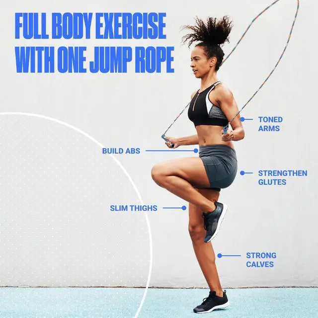 Alt view image 2 of 4 - Custom-Fit Beaded Jump Rope Adjustable Length for Kids & Adults, Men & Women Durable Fitness Rope for Gym & Home