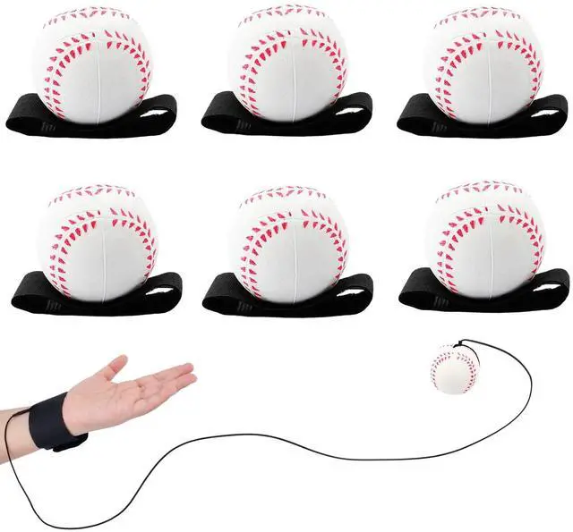 Main image of 6 PCS Wrist Return Ball on a String 2.36 Rebound Return Sport Balls with Elastic Strap Baseball Soccer Tennis Practice Party Favors, Wrist Exercise and Fun Play for Kids & Adults