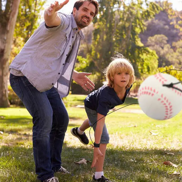 Alt view image 5 of 7 - 4 PCS Wrist Return Ball on a String 2.36 Inches Rebound Sport Balls with Elastic Strap Baseball Soccer Tennis Practice Party Favors, Wrist Exercise and Fun Play for Kids & Adults