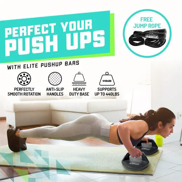 Alt view image 2 of 7 - Push Up Bars - You Will Feel Less Wrist Pain Than When Doing Normal Pushups. Very Sturdy and Wont Slide Around