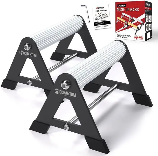 Main image of Push Up Bar - All-aluminum Lightweight Pushup Stands with Non-Slip Base, 660LB Capacity, Portable Home Gym Equipment for Strength Training & Floor WorkoutsBlack6.5inch