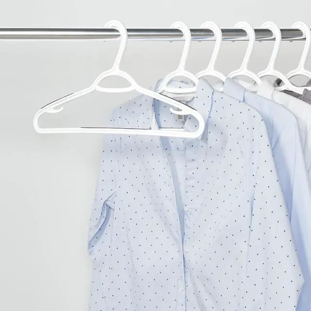 Alt view image 3 of 6 - Neatfreak Slim Non Slip Hangers - Space Saving Set of 10 With Lingerie Hooks and Pants/Accessories Bar - Patented W Frame White Plastic Hangers