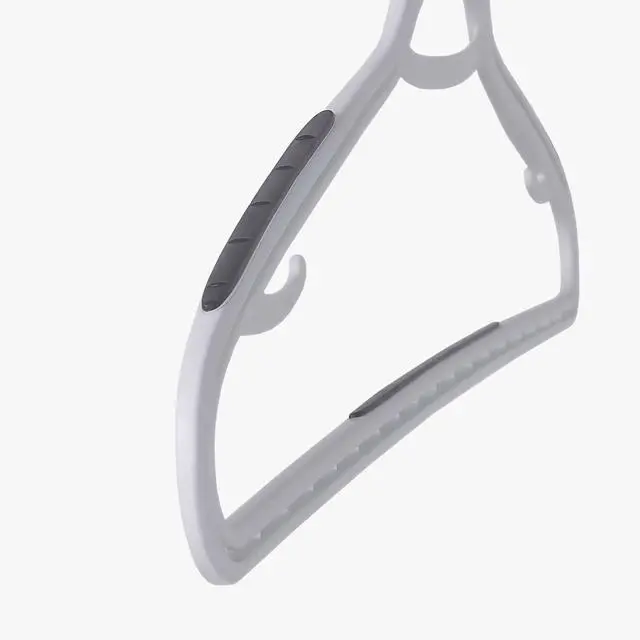 Alt view image 6 of 6 - Neatfreak Slim Non Slip Hangers - Space Saving Set of 10 With Lingerie Hooks and Pants/Accessories Bar - Patented W Frame White Plastic Hangers