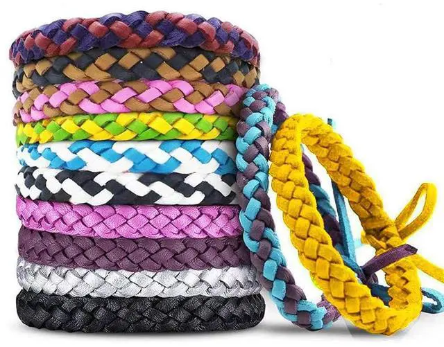 Main image of 12 Pack Mosquito Repellent Bracelets, Individually Wrapped PU Leather Insect & Bug Repellent Wrist Bands for Kids & Adults Outdoor Camping Fishing Traveling