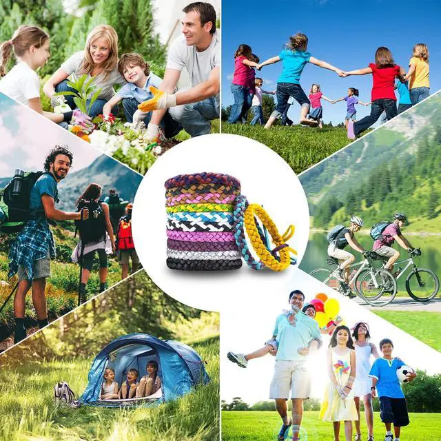 Alt view image 6 of 6 - 12 Pack Mosquito Repellent Bracelets, Individually Wrapped PU Leather Insect & Bug Repellent Wrist Bands for Kids & Adults Outdoor Camping Fishing Traveling