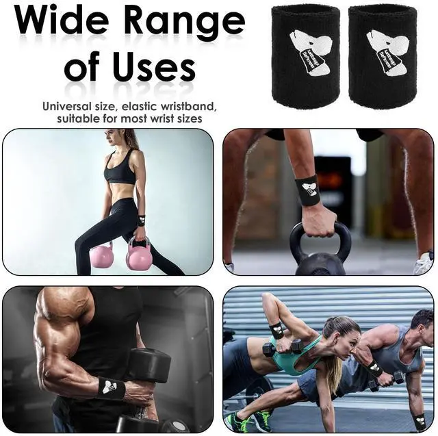Alt view image 4 of 7 - Kettlebell Wrist Guards with Built-in PP Hard Plate for Impact Protection, Moisture-Wicking Cotton Sweatbands for Heavy Lifting & HIIT, Zero Setup Large Fit for Thicker Wrists & Users Over 220 lbs