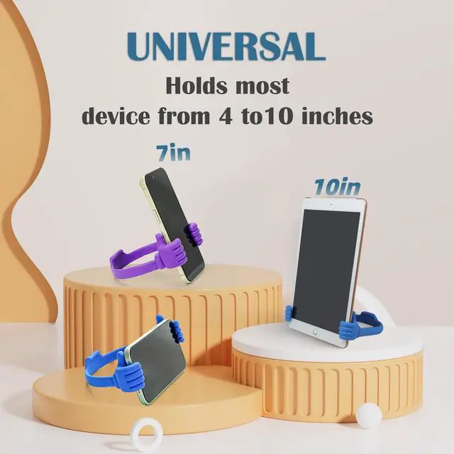 Alt view image 4 of 7 - Thumbs-up Cell Phone Stand Holder,Tablet Stand Cradle for Desk Desktop Smartphone Cellphone Mobile Phone,Tablets - Universal, Adjustable Flexible,Blue
