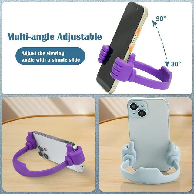 Alt view image 5 of 7 - Thumbs-up Cell Phone Stand Holder,Tablet Stand Cradle for Desk Desktop Smartphone Cellphone Mobile Phone,Tablets - Universal, Adjustable Flexible,Blue