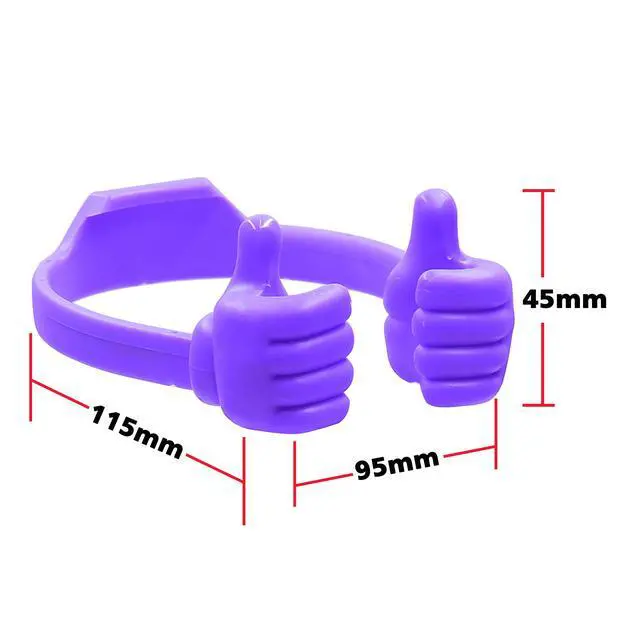 Alt view image 3 of 7 - Thumbs-up Cell Phone Stand Holder,Tablet Stand Cradle for Desk Desktop Smartphone Cellphone Mobile Phone,Tablets - Universal, Adjustable Flexible,Blue