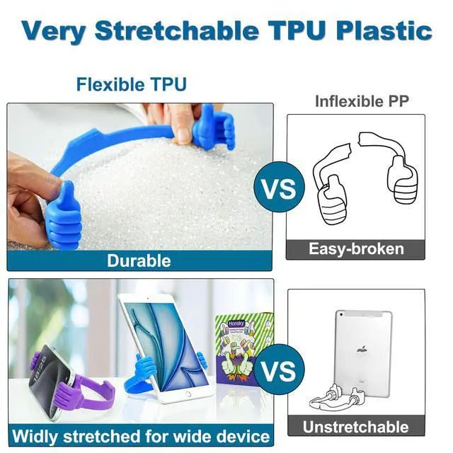 Alt view image 6 of 7 - Thumbs-up Cell Phone Stand Holder,Tablet Stand Cradle for Desk Desktop Smartphone Cellphone Mobile Phone,Tablets - Universal, Adjustable Flexible,Blue