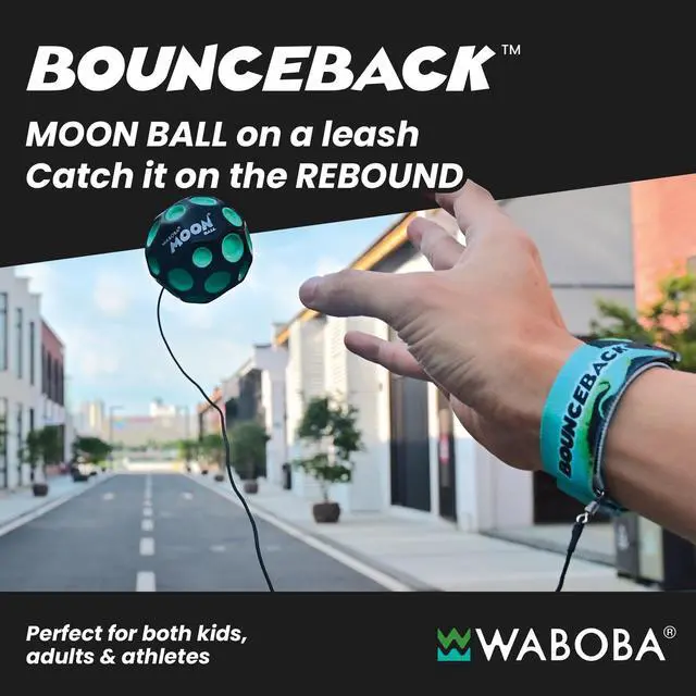 Alt view image 2 of 7 - Bounceback Returning Black and Blue Moon Ball Hyper Bouncy Balls, Extreme Bounce and Fun, Super High Bouncing Ball for Active Play and Outdoor Games