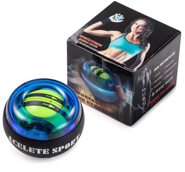 Alt view image 2 of 6 - Gyro Ball Wrist Exerciser Torque Ball Forearm Strengthener for Stronger Wrist Bones and Muscle(Blue Light)