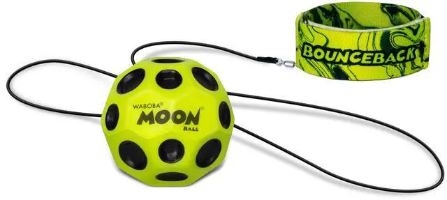 Main image of Bounceback Returning Yellow Moon Ball Hyper Bouncy Balls, Extreme Bounce and Fun, Super High Bouncing Ball for Active Play and Outdoor Games