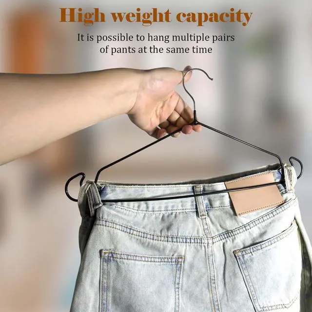 Alt view image 5 of 7 - Clothes Hangers, 20Pack,Black Metal Hangers,15.7'W Space-Saving Shirt Hanger,Non-Slip Heavy Duty Hanger with Deep Shoulder Notches for Dress and Camisole