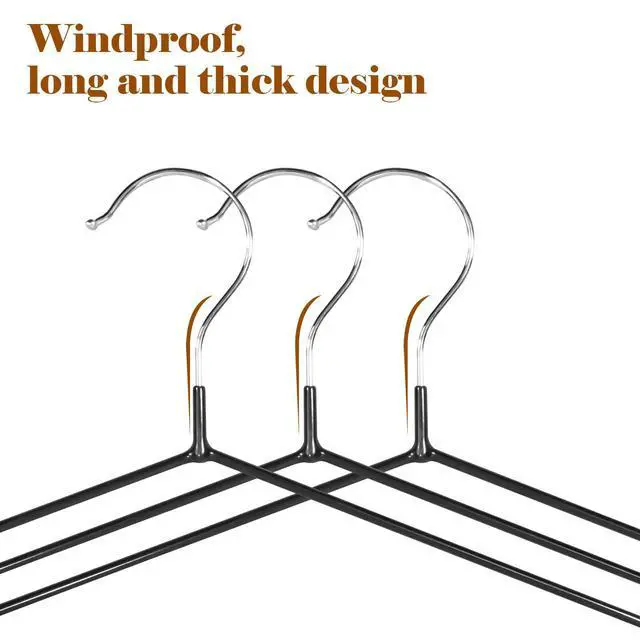 Alt view image 4 of 7 - Clothes Hangers, 20Pack,Black Metal Hangers,15.7'W Space-Saving Shirt Hanger,Non-Slip Heavy Duty Hanger with Deep Shoulder Notches for Dress and Camisole