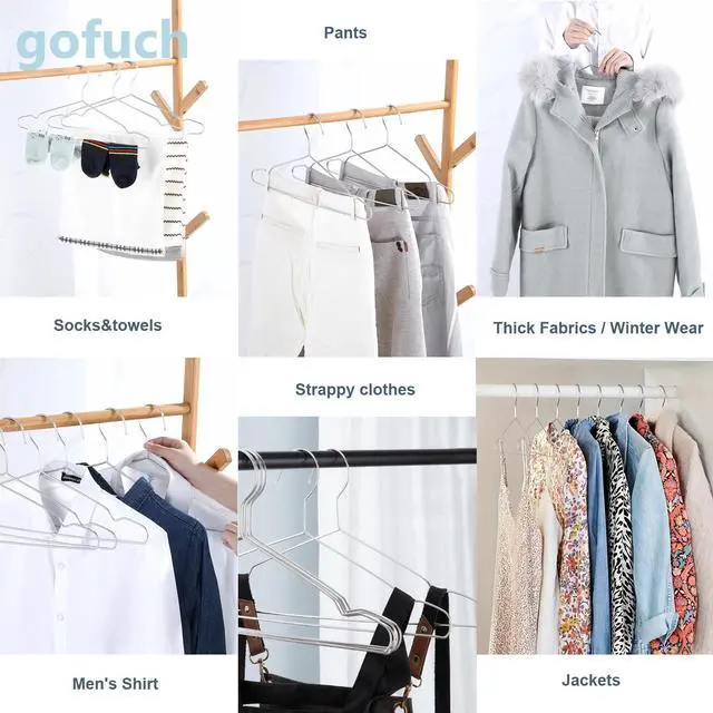 Alt view image 7 of 7 - Wire Coat Hangers 10 Pack Strong Heavy Duty Stainless Steel Metal Coat Hangers Ultra Thin Space Saving Clothes Hangers 16.5 Inch