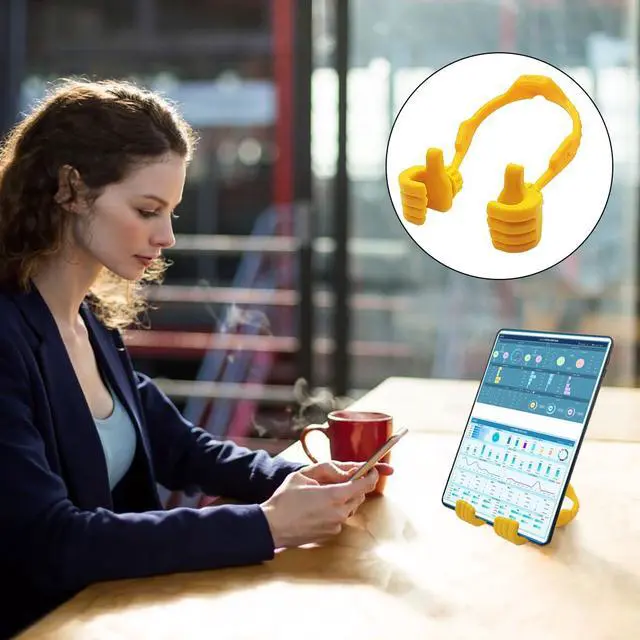 Alt view image 6 of 7 - Thumb-Up Lazy Phone Stand, 4 Pack Adjustable Lazy Phone Stands OK Stand, Thumb Up Cell Phone Holder for Desk for Mothers Day - Red/Yellow/Blue/Green