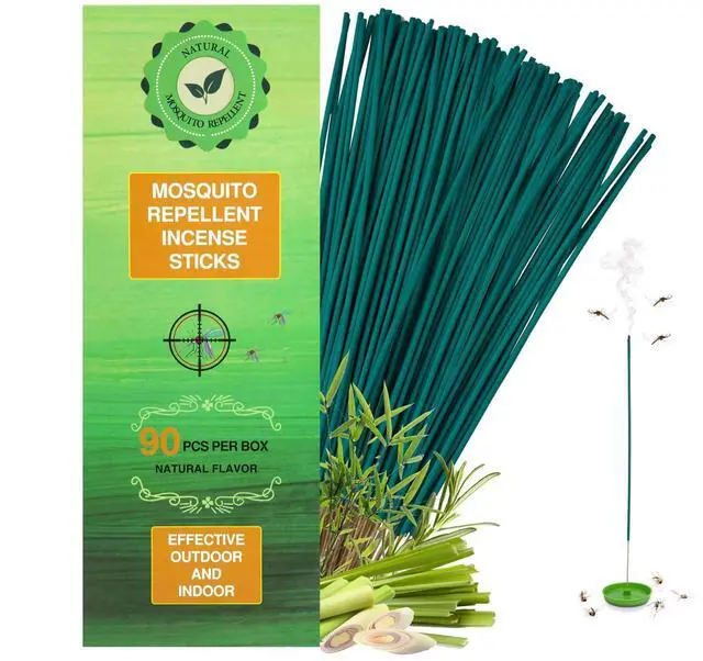 Main image of 90 Pcs Mosquito Repellent Outdoor Patio, Mosquito Incense Sticks Natural Citronella Oil Plant-Based Bug Repellent for Camping Fishing Backyard Travel
