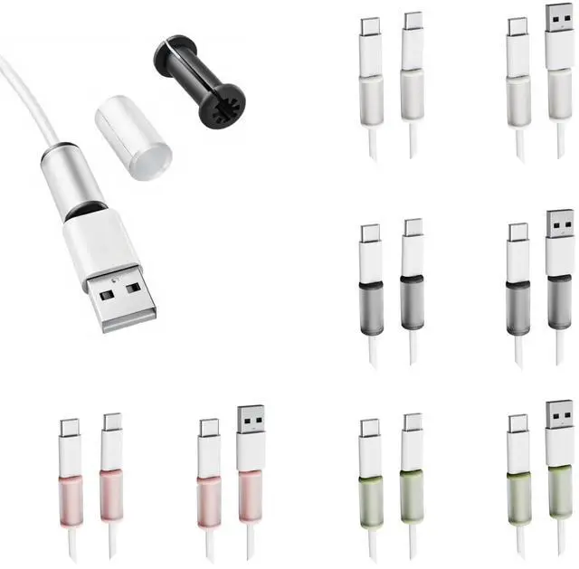 Main image of 16 Pack Phone Cable Protectors for iPhone Android USB C Charger End Cord Savers, Silicone Non-Slip Charging Wire Protector, Easy Setup 4 Colors Cable Wrap Accessories for Home & Office