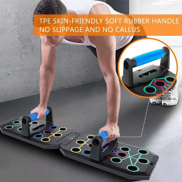 Alt view image 6 of 6 - Push Up Board Fitness, Foldable Multi-Function Exercise Board with Elastic Cord for Total Body Workouts, Portable Push Up Board for Floor (Basic Model)