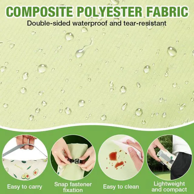 Alt view image 3 of 7 - Picnic Blanket, Waterproof Beach Blanket with Carry Handle, 39x59 in