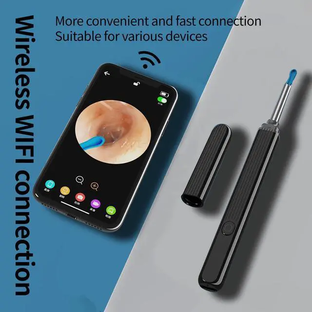 Alt view image 2 of 4 - Ear Wax Removal with Camera, Earwax Remover Tool,1080 HD Wireless Ear Otoscope with 6 LED Lights Ear Wax Removal Kit for iPhone, iPad & Android Smart Phone