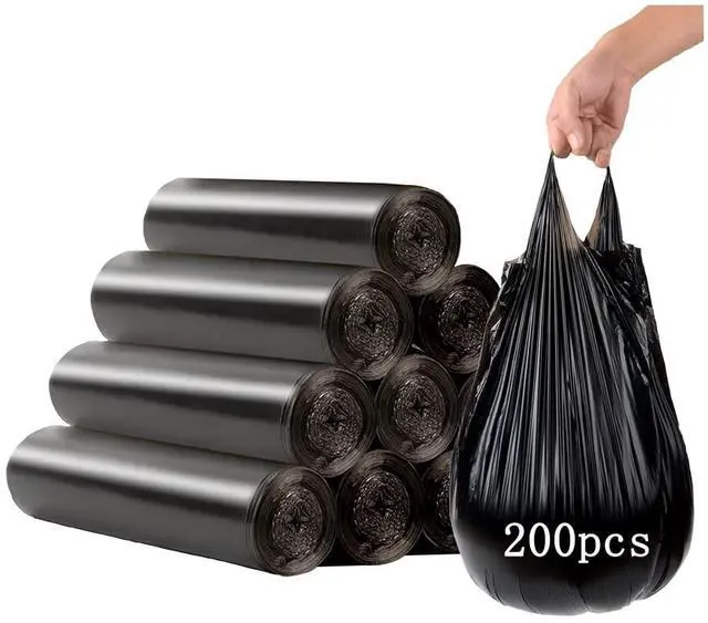 Main image of Small Black Trash Bags,200 Counts Thicken Value Pack 4 Gallon Trash Bag,Small Garbage Bags for Office,Kitchen,Bedroom Waste Bin