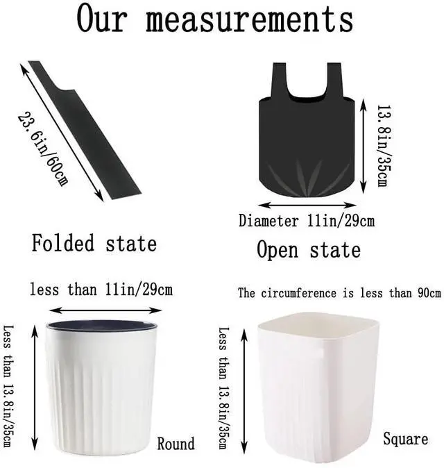 Alt view image 3 of 6 - Small Black Trash Bags,200 Counts Thicken Value Pack 4 Gallon Trash Bag,Small Garbage Bags for Office,Kitchen,Bedroom Waste Bin