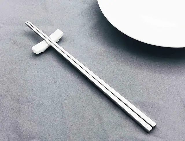 Alt view image 5 of 5 - 7 Pairs Multicolor Chopsticks Set, Reusable Stainless Steel Chopsticks, 304 Metal Japanese Chinese Style, Dishwasher Safe