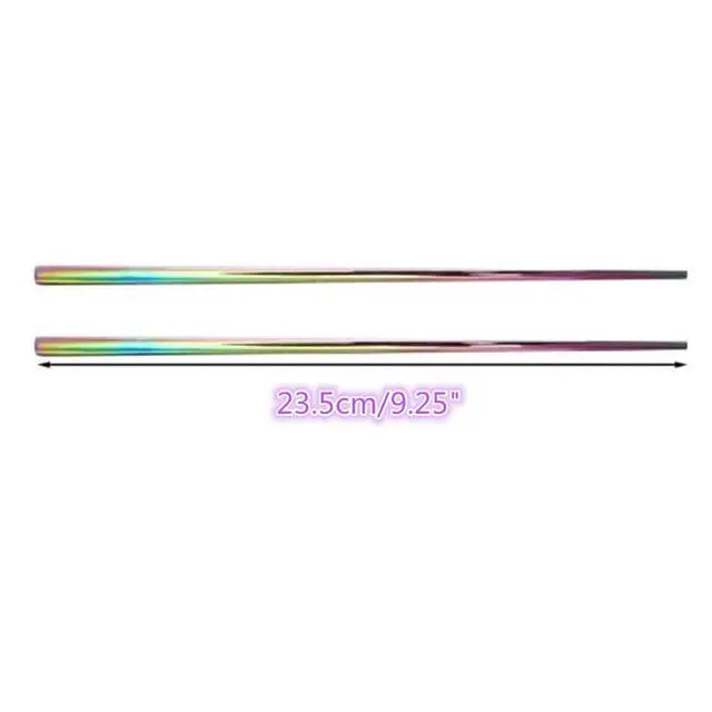 Alt view image 4 of 7 - 5pairs Polished Multicolor Rainbow 304 Stainless Steel Chopsticks Set,Metal Chopsticks Reusable, Dishwasher Safe, Traditional Chopstick,9.3inch,Chinese Japanese Chop stick