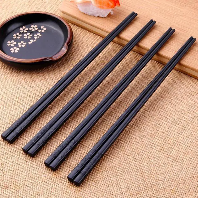 Alt view image 2 of 6 - 5 Pairs Premium Reusable Chopsticks, Anti-Slip Fiberglass Chop Sticks, Food-Grade Dishwasher Safe Heat-Resistant Durable Utensils for Sushi Japanese Korean Chopstick Gift Set 9.5 Inch