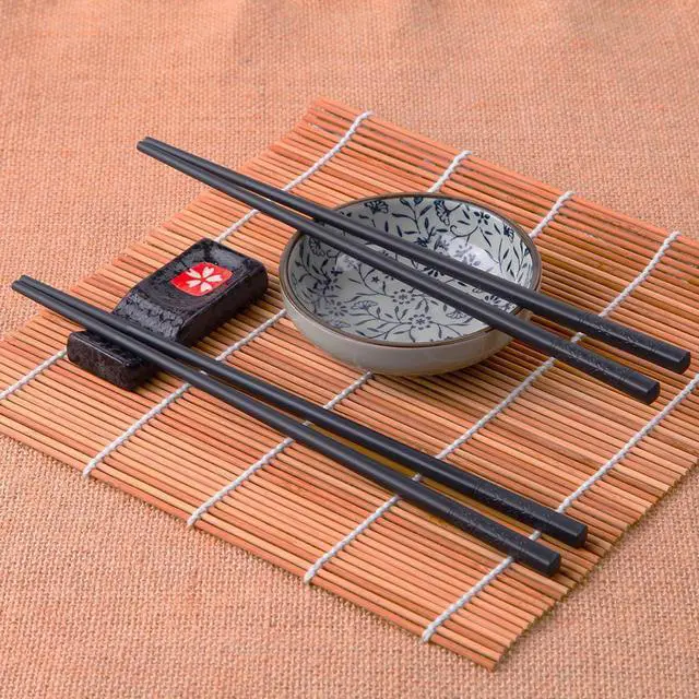 Alt view image 3 of 6 - 5 Pairs Premium Reusable Chopsticks, Anti-Slip Fiberglass Chop Sticks, Food-Grade Dishwasher Safe Heat-Resistant Durable Utensils for Sushi Japanese Korean Chopstick Gift Set 9.5 Inch