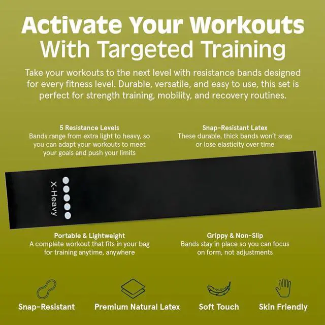 Alt view image 3 of 7 - Ring Resistance Bands, X-Heavy Heavy Duty Resistance Ring Total Body Fitness Exercise Bands, A Must Have for Fitness Men and Women, Black 3 Pieces