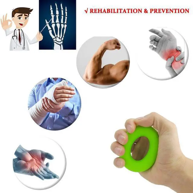 Alt view image 5 of 7 - Hand Grip Strengthener, Finger Exerciser, Grip Strength Trainer (6 PCS),New Material,Forearm Grip Workout, Finger Stretcher, Relieve Wrist Pain, Carpal Tunnel (Large)