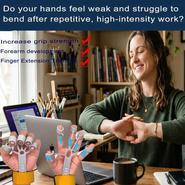 Alt view image 2 of 7 - Excellent Hand Exerciser with Wrist Support, Stress Balls for AdultsExerciser Balls, Physical Therapy Equipment, Grip Strength Trainer,Hand Strengthening Devices(4PCS)