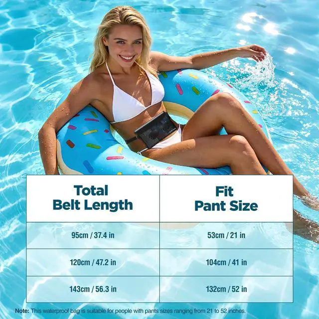 Alt view image 5 of 7 - Waterproof Bag Fanny Packs for Women, Cruise Vacation Essentials Waterproof Pouch for Phone Passport Purse, Floating Dry Bags for Beach Water Park Boating Fishing Diving Surfing Kayaking Accessories
