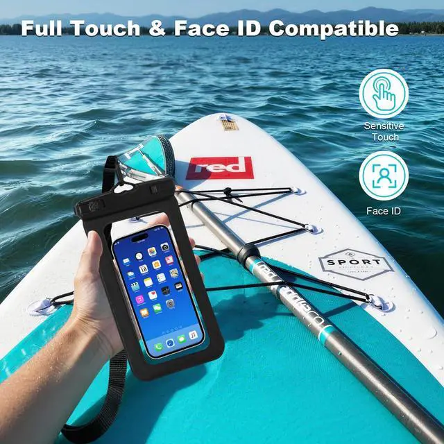 Alt view image 2 of 7 - Waterproof Phone Pouch with Touch Screen, Secure Phone Protector for Beach, Kayaking & Water Activities, Fits Large Phones