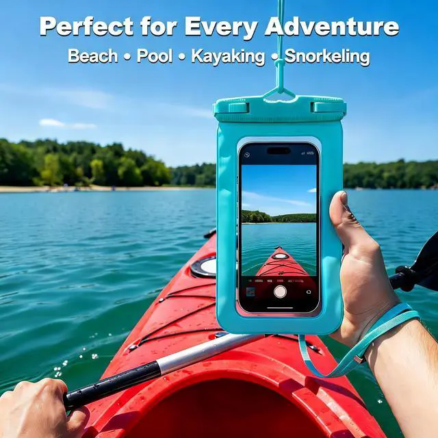 Alt view image 6 of 7 - Waterproof Phone Pouch with Touch Screen, Secure Phone Protector for Beach, Kayaking & Water Activities, Fits Large Phones