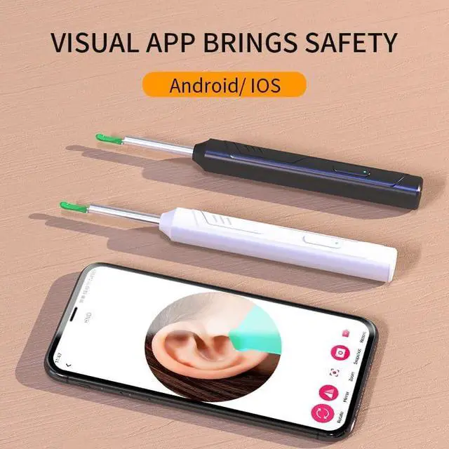 Alt view image 3 of 6 - Earwax Removal Kit with Camera and Light, 6 Ear Spoons, for iOS & Android Devices (Black)